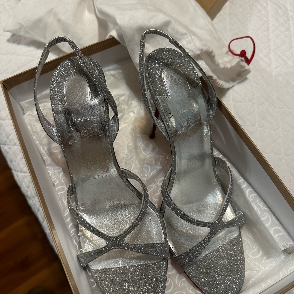 Christian Louboutin Glittering Silver Heels